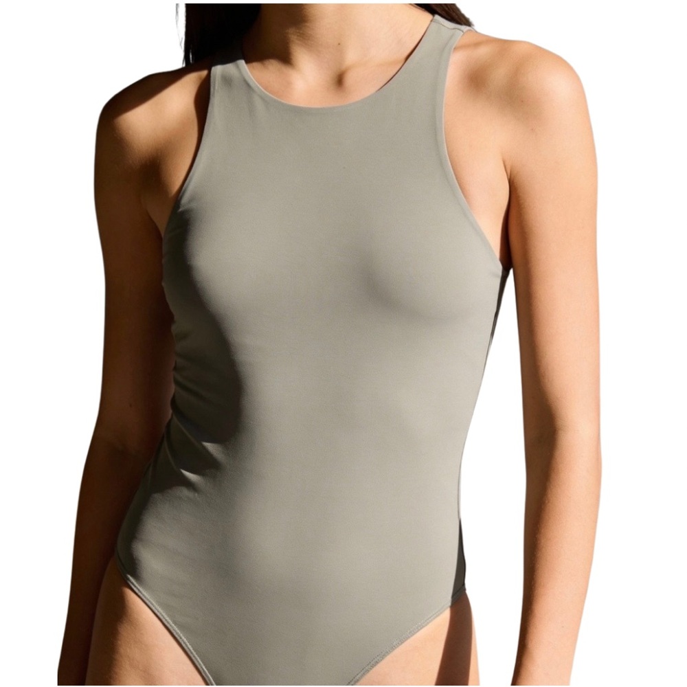 Express Olive Green Sleeveless Bodysuit